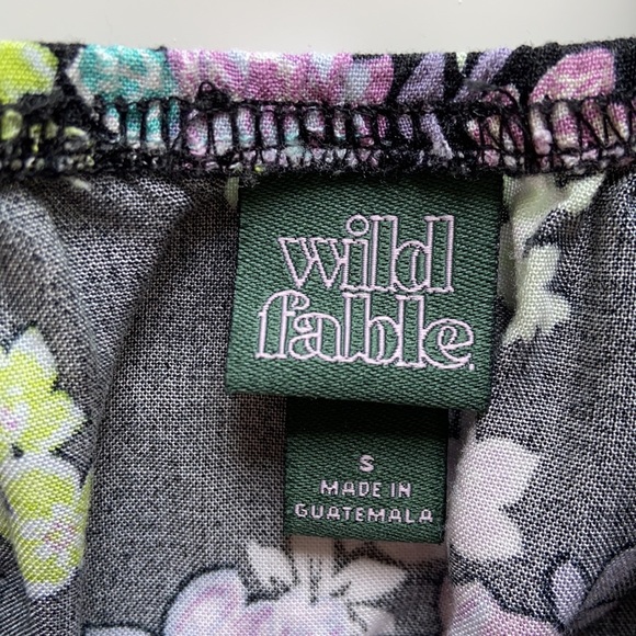 Wild Fable Black Floral Sleeveless Slip Midi Dress - Picture 6 of 7